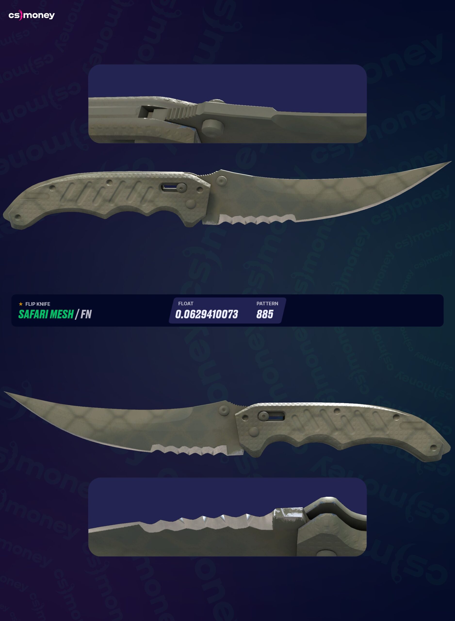 Купить ☆ Flip Knife | Safari Mesh (Factory New) от 3180₽ | Купить скины для  CS:GO / CS2